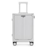 New multifunctional trolley case with front opening, portable, durable travel case, aluminum frame, password business suitcase