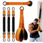 Pull Up Assistance Bands, Heavy Duty Resistance Band For Pull Up Bar, Pull Up 225lbs Assist Belt, Adjustable Weight/Size with Fabric Feet/Knee Rest, Home Gym, Strength Training, Orange